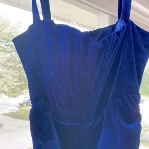 Blue Satin Corset Dress (Medium)